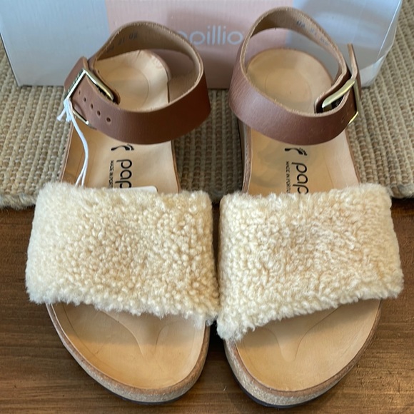 Birkenstock Papillio Glenda Teddy Eggshell Asst asa - Picture 2 of 5